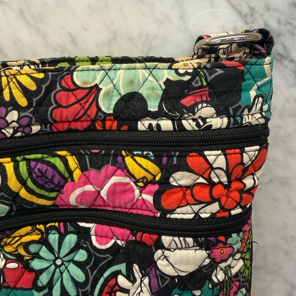Vera Bradley Mickey’s Magical Blooms Triple Zip Hipster Crossbody Bag - Picture 3 of 7